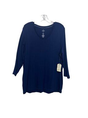 St Johns Bay Essential Tee Tshirt Women XXLT Blue New Vneck